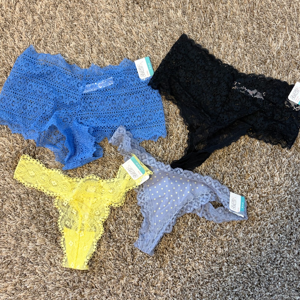 Gilligan & O'Malley Lace Underwear Set - Black, Blue, Yellow, Gray